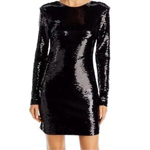 Frame Denim Black Sequin Mini Dress